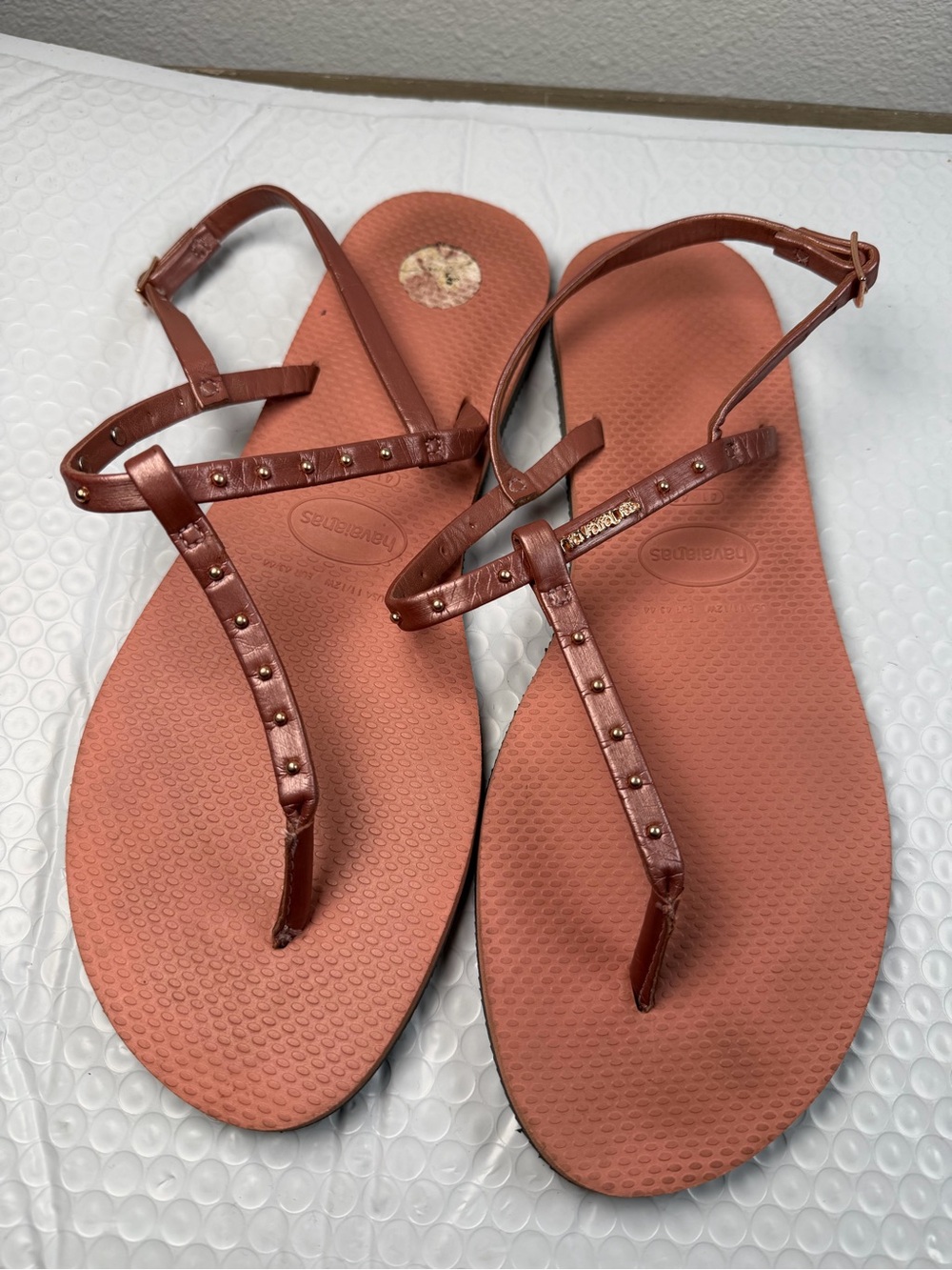 Havaianas Women’s Slim Studded Ankle Strap Sandals Pink EU 43/44 US 11/12